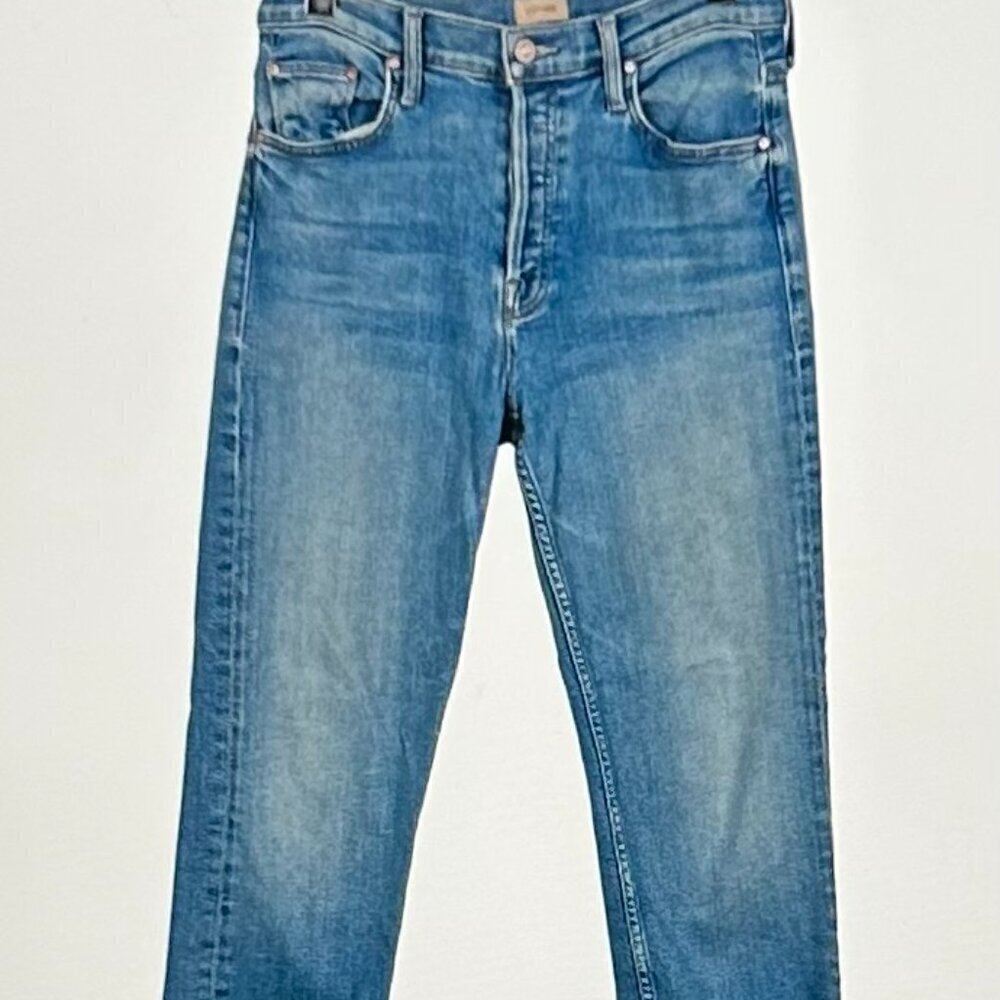 Mother High Rise Tomcat Flood Fray Flag Me Down Straight Leg Jeans Size 29 - Picture 2 of 13